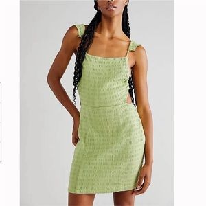 NWT FREE PEOPLE Beyond Chic Mini Dress in Misty Patch size L Fp beach